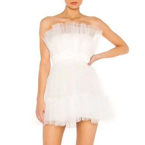 NWT Katie May ELLE Strapless Mini Dress IVORY Medium Revolve - Picture 8 of 14